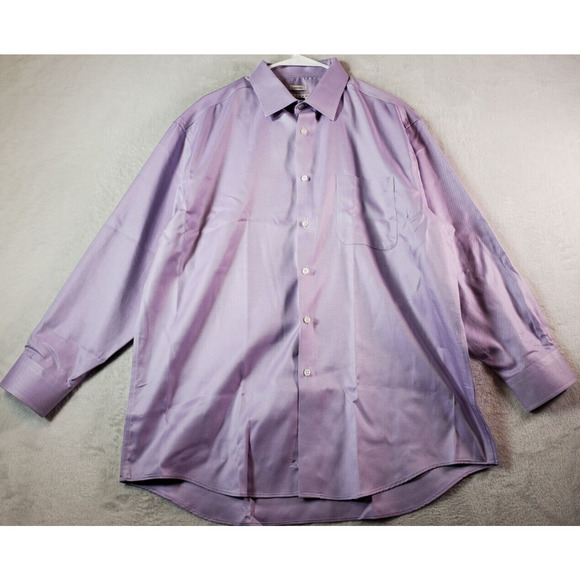 Joseph Abboud Dress Shirt Mens Size 17.5 Purple Long Sleeve Collared Button Down - Picture 1 of 9